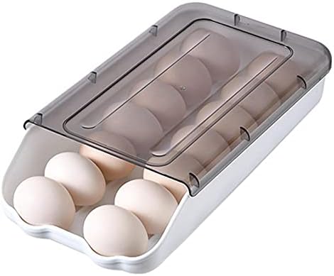קיבולת גדולה ביצה תיבת אחסון，חדש גלגול אוטומטי ביצה אחסון מדף，מחזיק עד 14 ביצים