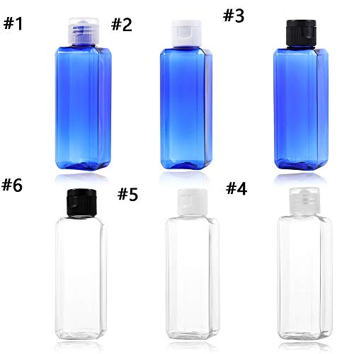 למילוי בקבוקים,כחול ריק שקוף קוסמטיים צנצנת Flip-Top Cap איפור נוזלי מיכל(3)