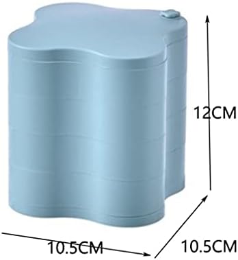 NCWZYY מסתובב תכשיטים תיבת אחסון ארבע-עיצוב שכבה של מוצק צבע עגילים, עגילים Box (צבע : כחול, גודל : Mcode)