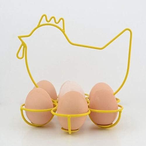 SHUANGSHI ביצה מחזיק מגשים, יצירתי עוף צורה 7 ביצים מגשים ניידת ביצה מחזיק אחסון מזון שומרי החלל מגש ביצים מיכל מתלה
