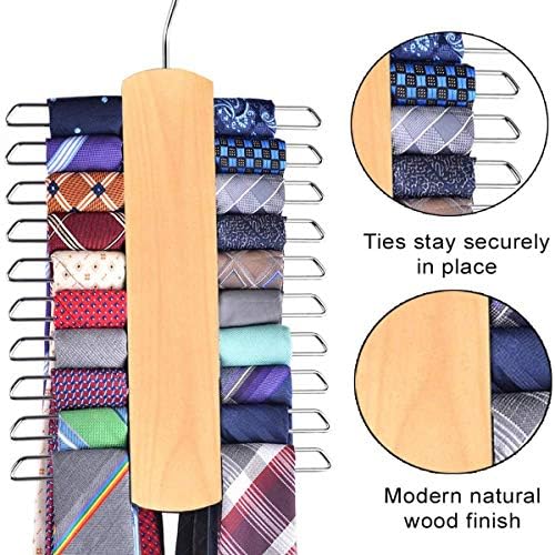 מתלה העניבות, עניבה וחגורה קולב, אביזרים רב תכליתיים קולבים עבור עניבות וחגורות, עץ החגורה ארגונית מתלה צעיפים אחסון(3PCS)