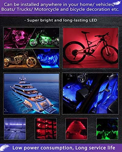 Qoope 30 ס מ כחול גמיש אופנוע אופניים רצועת LED אורות,1ft עמיד למים של ילדים המכונית Underbody האווירה אור,12V עיצוב